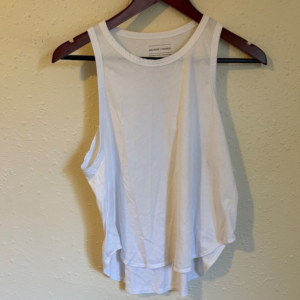 Melrose and Market White Sleeveless Layered Tank Top -